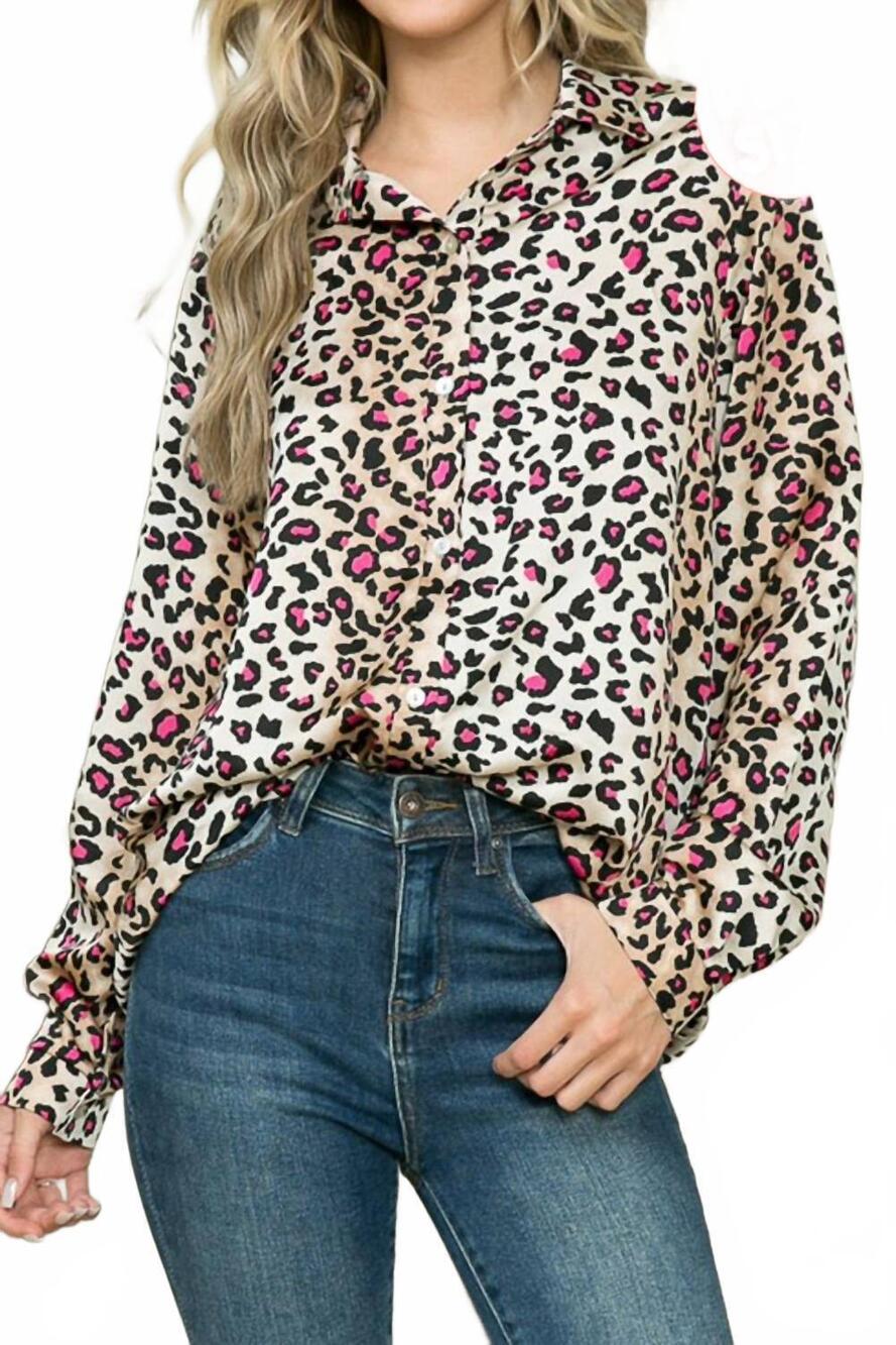 NEW HESED women's leopard print top in brown